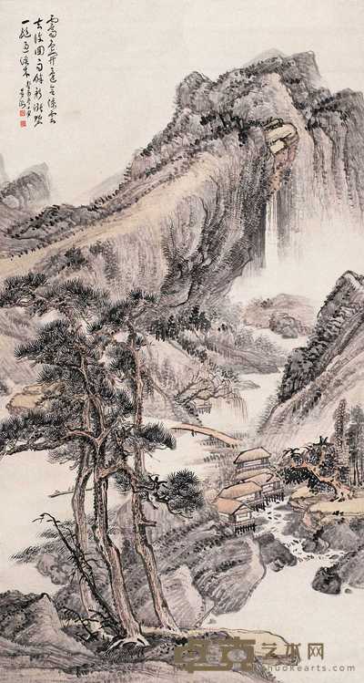 朱渊 深山幽居图 轴 178×95cm